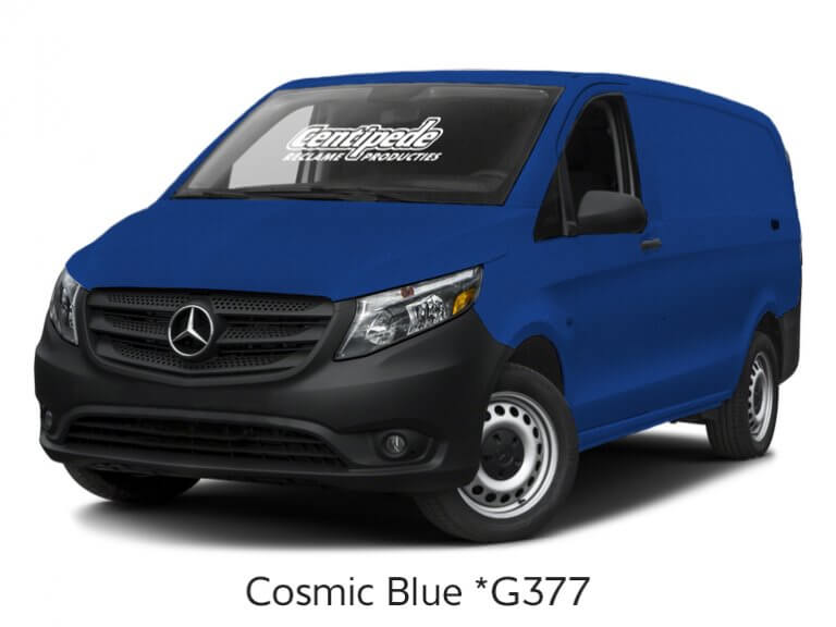 Carwrapping bestelbus voorbeeldfoto Cosmic Blue