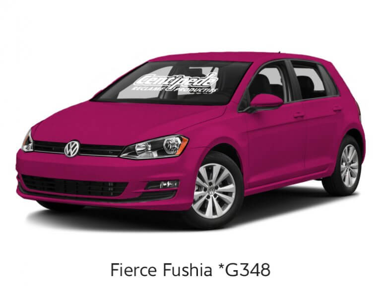 Carwrapping personenauto voorbeeldfoto Fierce Fushia